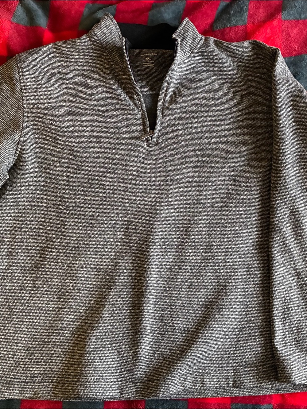 Van Heusen Men's Gray Heather Quarter-Zip Shirt Jacket